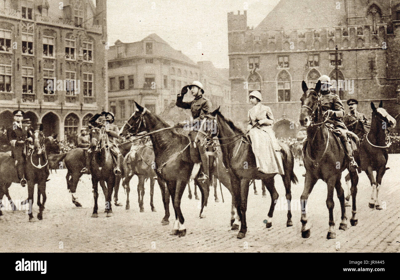 Belge d'Ovation King & Queen, Bruges Banque D'Images