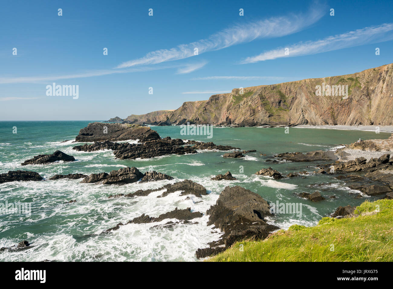 Structure unique de rochers à Hartland Quay dans le Nord du Devon Banque D'Images