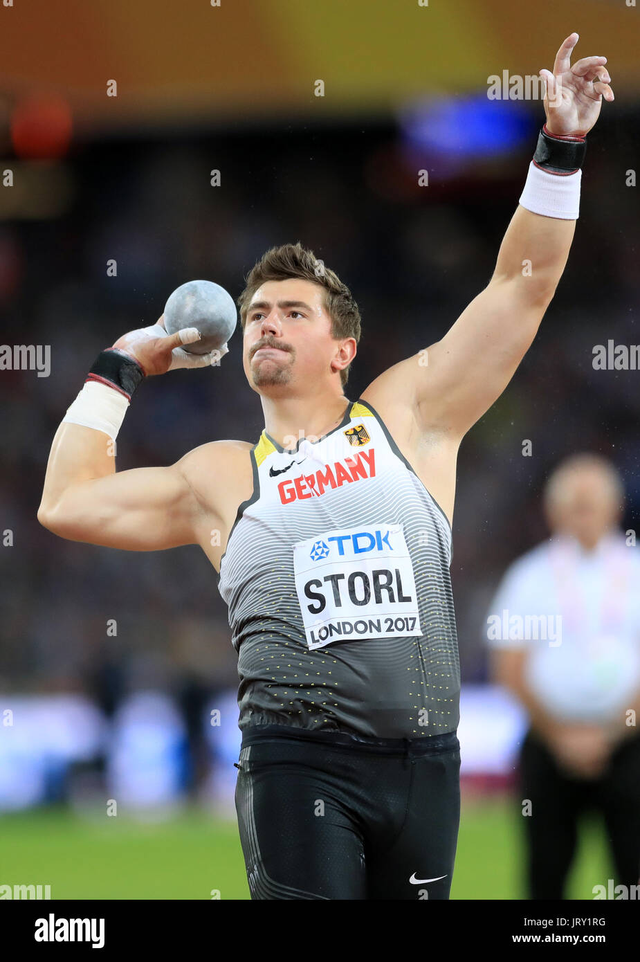 David Storl de l'Allemagne en compétition dans l'homme lancer du dernier jour au cours des trois championnats du monde IAAF 2017 à la London Stadium. ASSOCIATION DE PRESSE Photo. Photo date : dimanche 6 août 2017. Voir l'histoire du monde d'ATHLÉTISME PA. Crédit photo doit se lire : Adam Davy/PA Wire. RESTRICTIONS : un usage éditorial uniquement. Pas de transmission de sons ou d'images en mouvement et pas de simulation vidéo. Banque D'Images