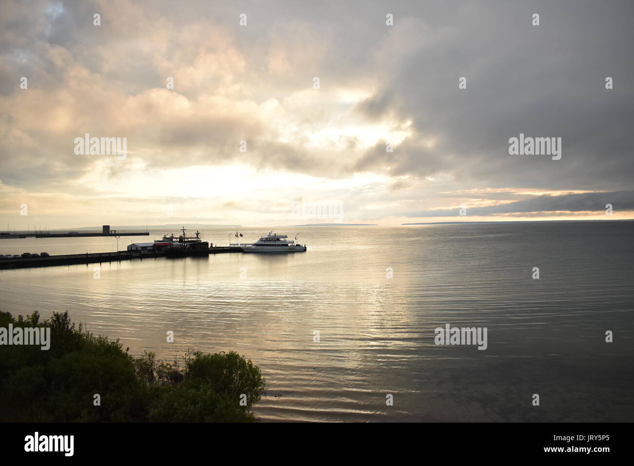 Matin Mackinaw City Banque D'Images