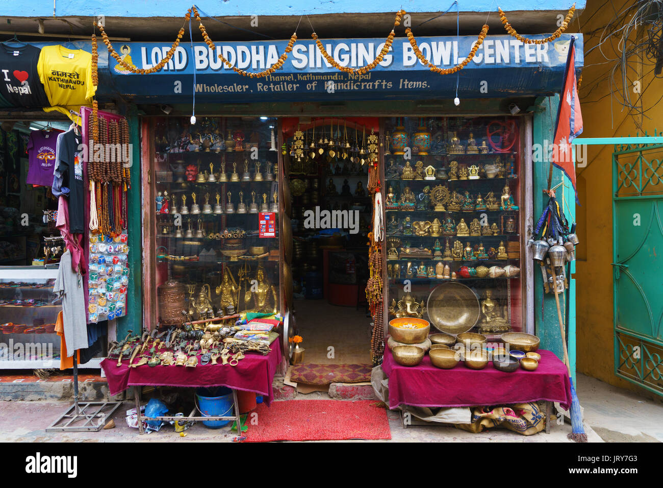 Bouddha Bol chantant, Centre de Khatmandu, au Népal. Banque D'Images