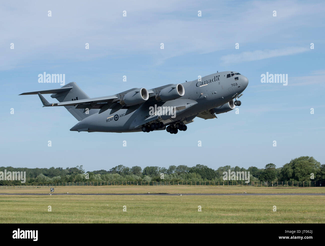 Boeing CC-177 Globemaster III, 177703, ARC, quitte le Royal International Air Tattoo Banque D'Images