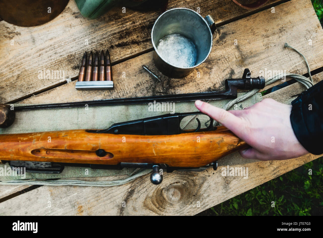Vieilles cartouches de fusil de chasse Banque de photographies et d