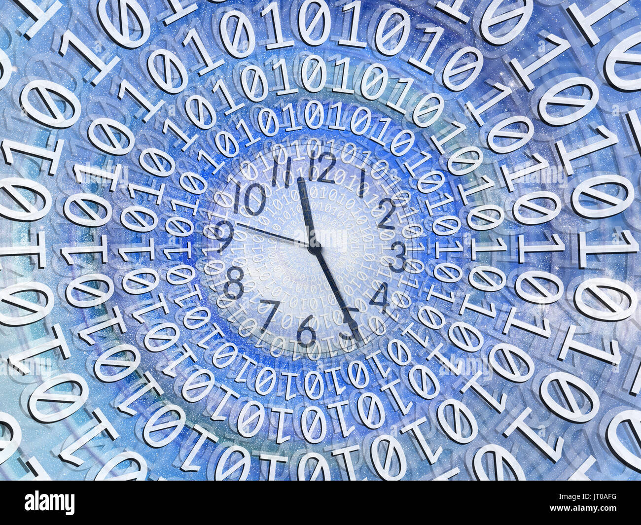 Contexte conceptuel de l'image binaire et résumé des lumières et de l'heure d'internet Banque D'Images