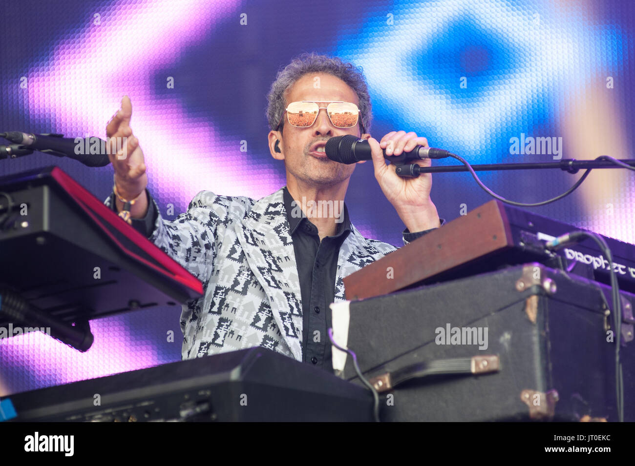 Level 42 jouer Rewind North Festival, Capesthorne Hall, le 05 août, 2017 dans le Cheshire. Banque D'Images