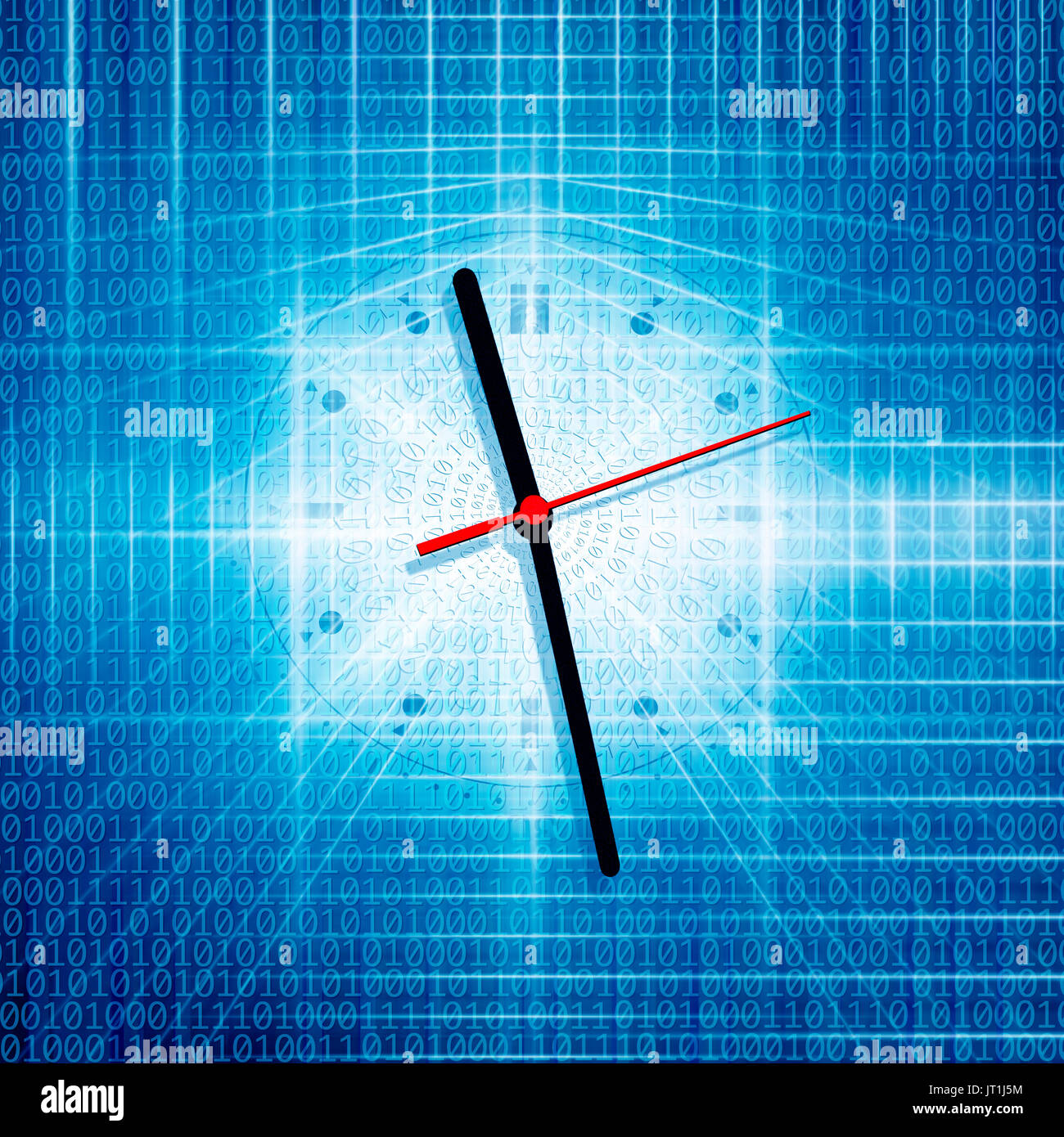 Contexte conceptuel de l'image binaire et résumé des lumières et de l'heure d'internet Banque D'Images