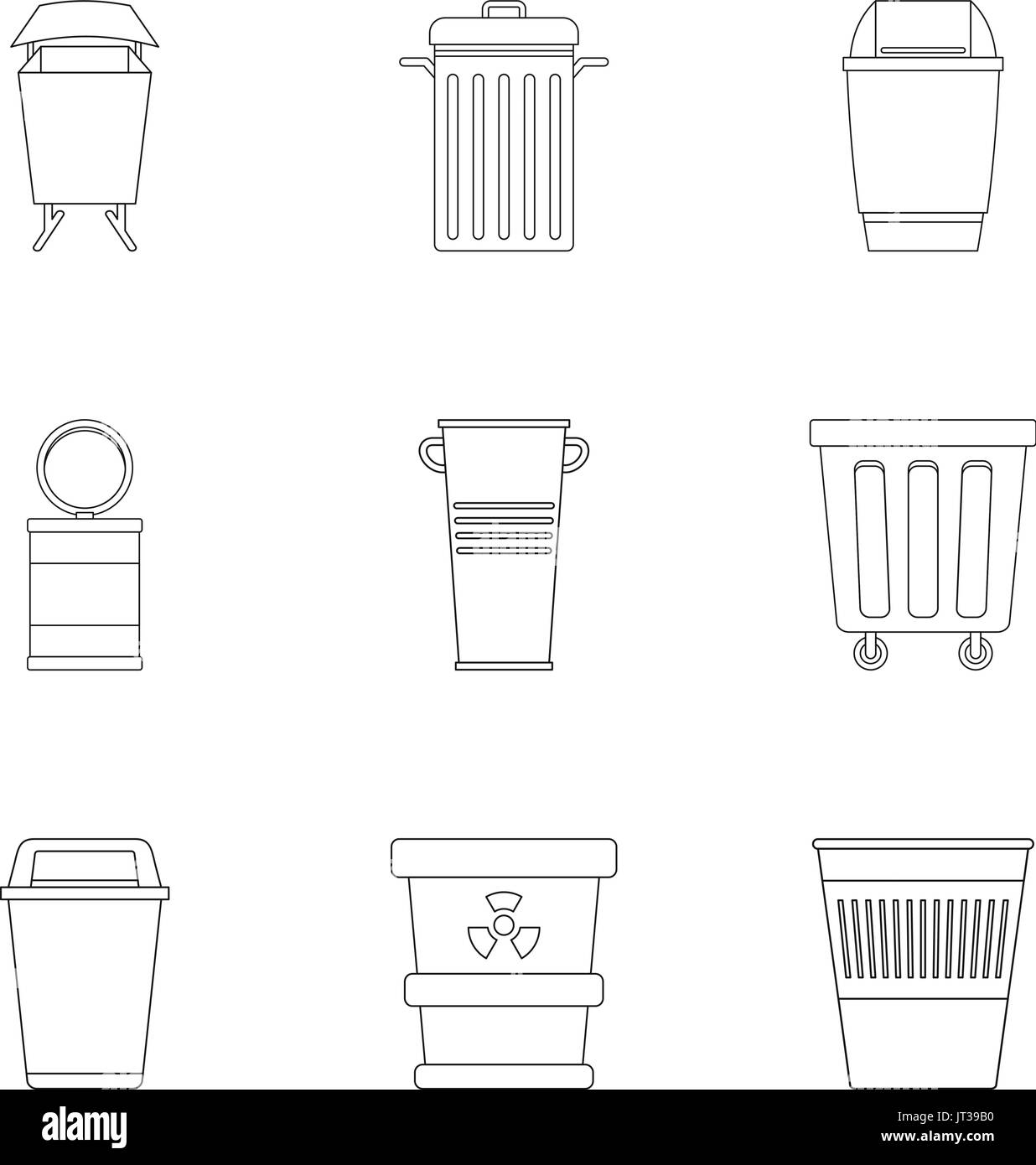 Style du contour, Icon Set Illustration de Vecteur