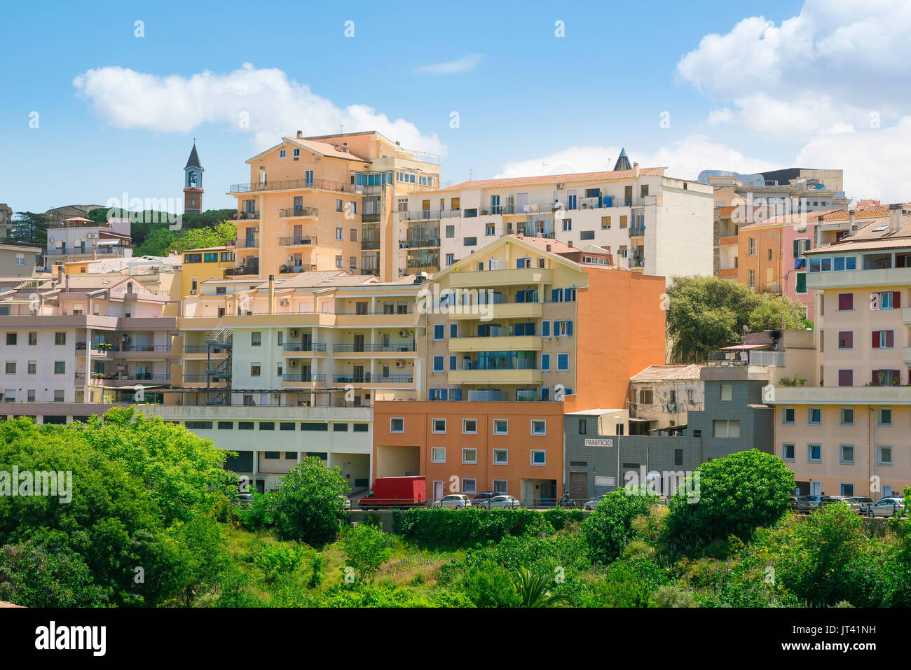 Sassari Sardaigne cityscape, vue sur les toits de la ville de Sassari au nord-ouest de la Sardaigne. Banque D'Images
