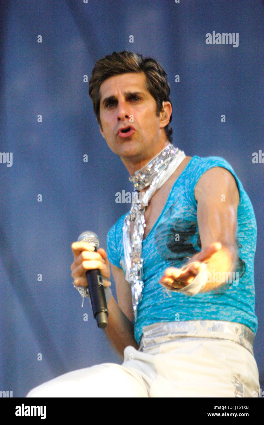 Perry Farrell chaînes partie effectue 2007 lollapalooza chicago,il Banque D'Images