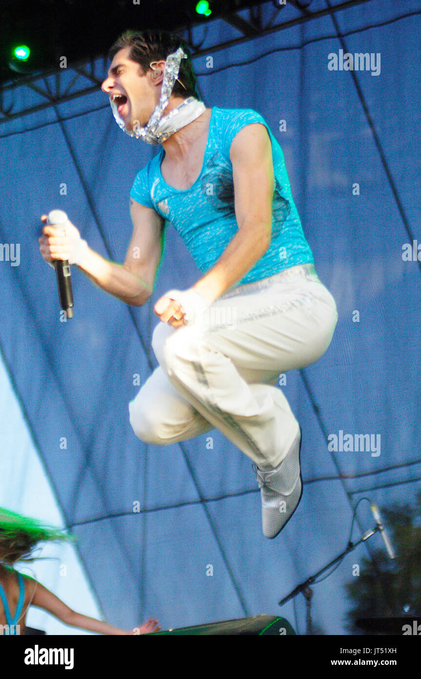 Perry Farrell chaînes partie effectue 2007 lollapalooza chicago,il Banque D'Images