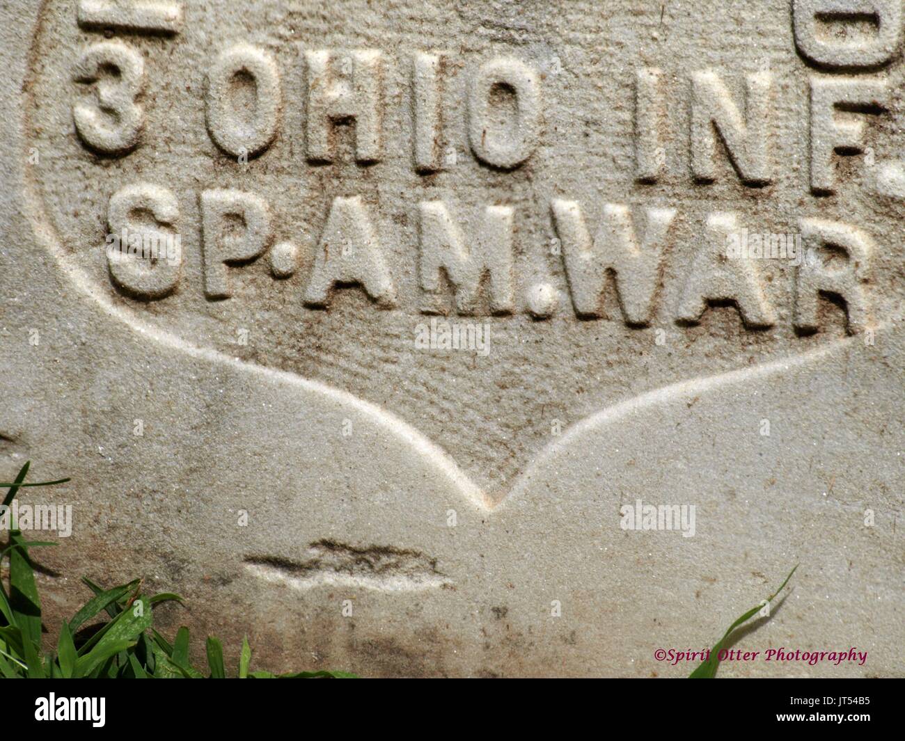 Une pierre tombale de l'Ohio ancien combattant de la guerre hispano-américaine, aucun nom indiqué Banque D'Images