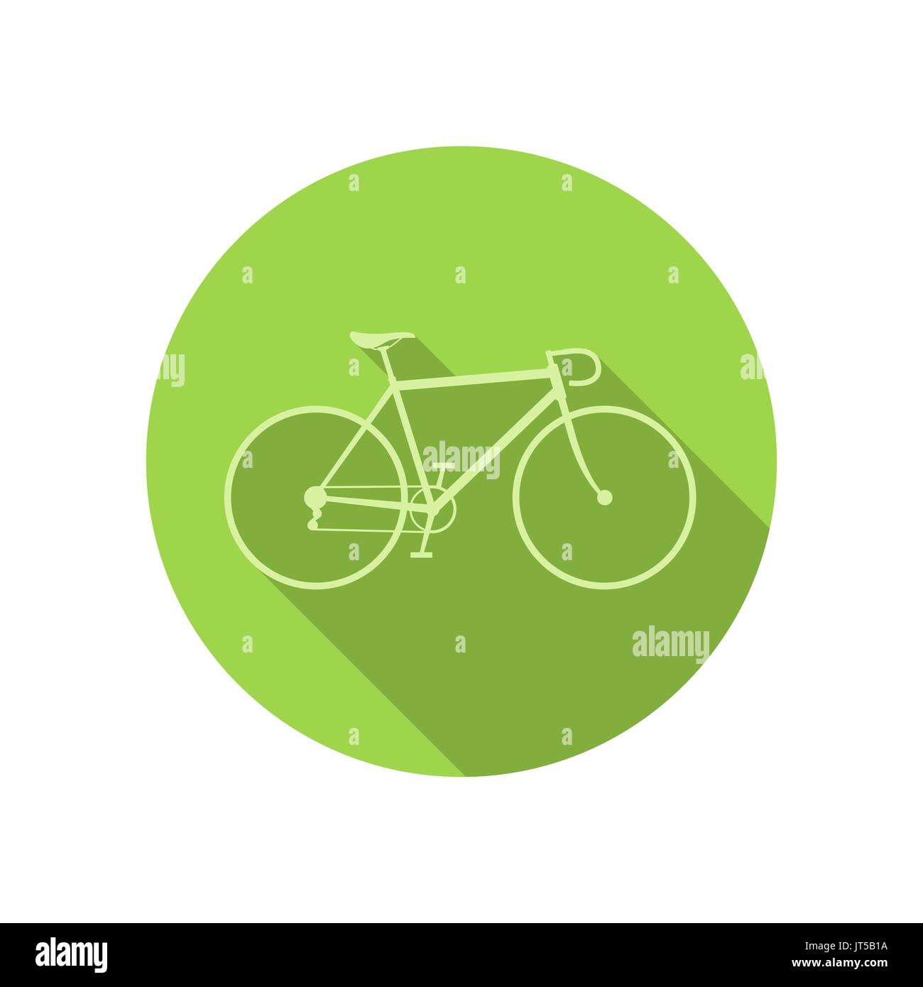 L'icône de vélo sur fond rond vert Illustration de Vecteur