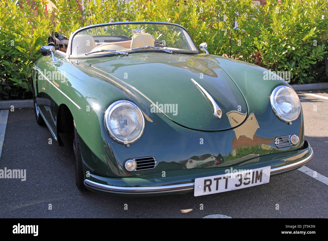 1973 Porsche 356 Speedster un reg, Holly's Diner et Crouch Motel, Burnham Road, Latchingdon, Essex, Angleterre, Grande-Bretagne, Royaume-Uni, UK, Europe Banque D'Images