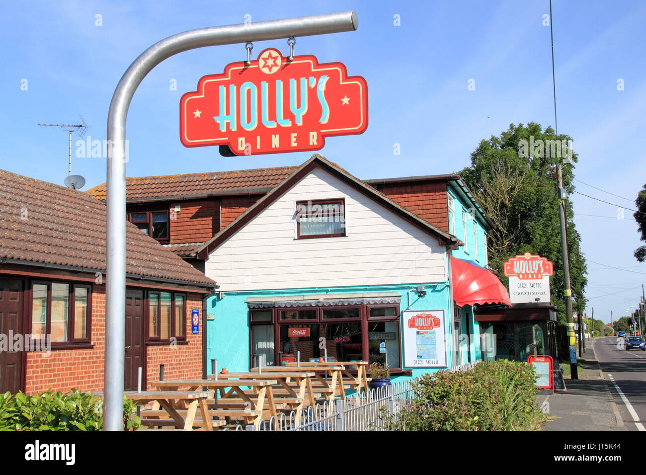 Holly's Diner et Crouch Motel, Burnham Road, Latchingdon, Essex, Angleterre, Grande-Bretagne, Royaume-Uni, UK, Europe Banque D'Images