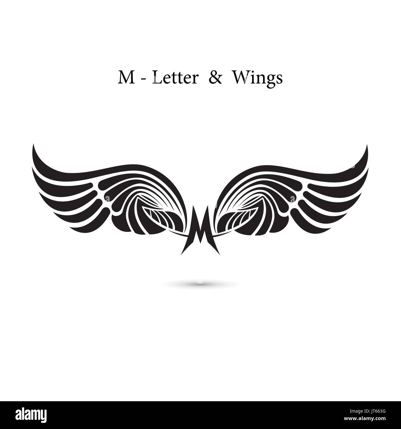 M-lettre signer et d'ailes d'ange.monogramme logo aile immersive.classic.emblème dynamique élégant lettres alphabet avec des ailes.L'élément de conception créative.corporate b Illustration de Vecteur