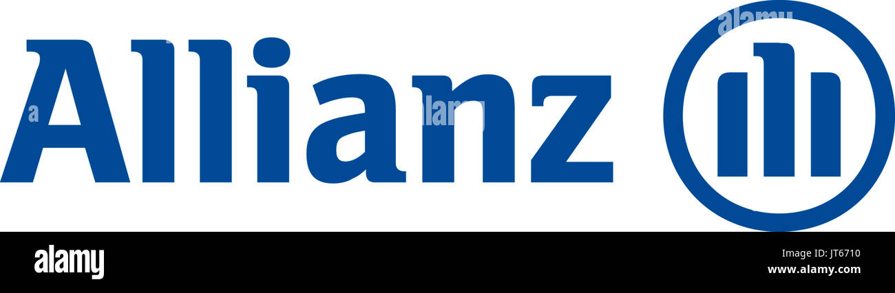 Allianz, fournisseur de services financiers internationaux, le logo de la société, le DAX 30 entreprises Banque D'Images