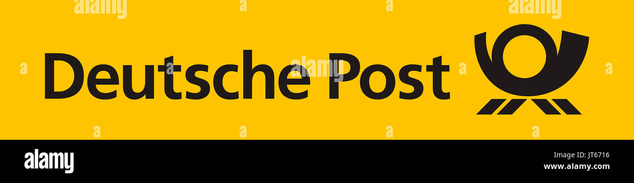 Deutsche Post, le logo de la société, le DAX 30 entreprises Banque D'Images