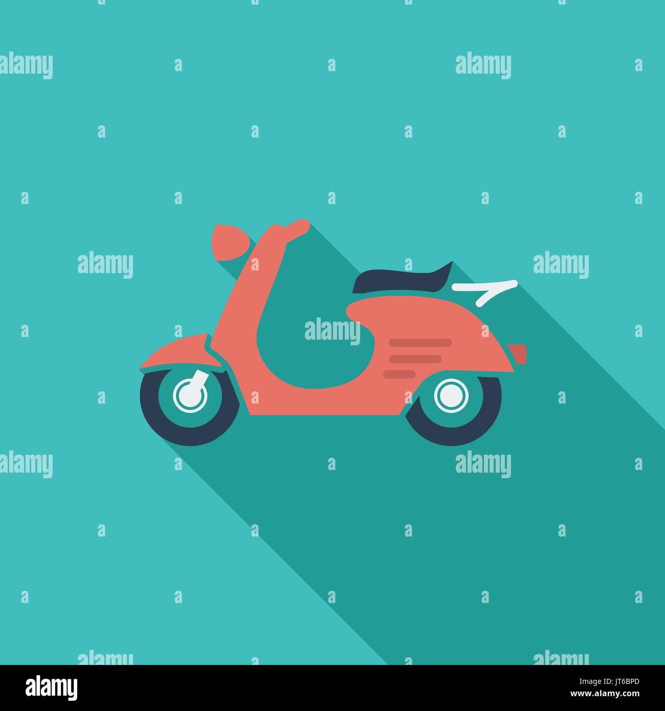 L'icône de scooter. Télévision avec l'icône des vecteur long shadow pour applications web et mobiles. Il peut être utilisé comme logo -, le pictogramme, icône, infographie elemen Illustration de Vecteur