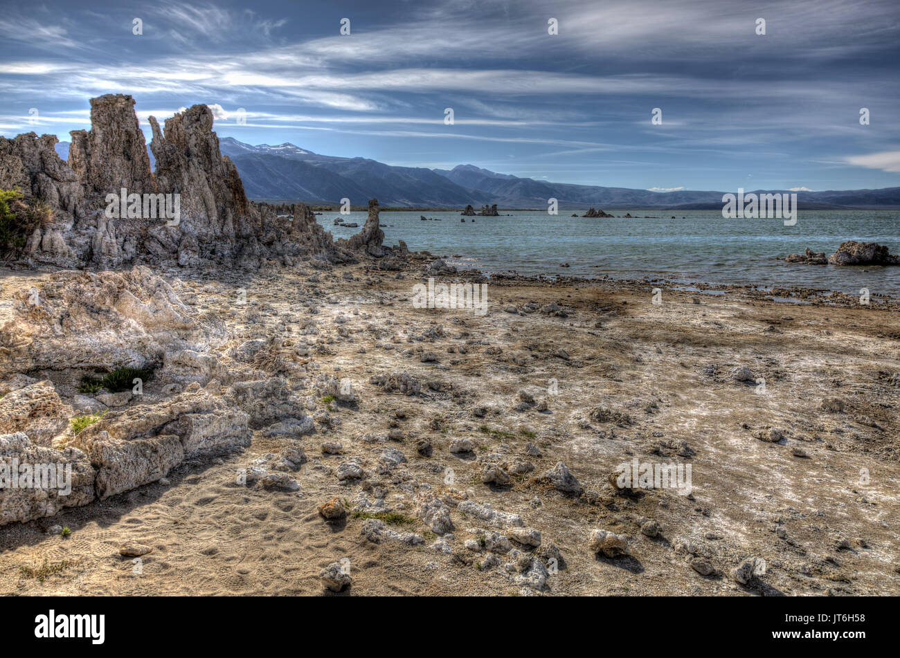 La ligne de rivage de la mer de Salton Banque D'Images