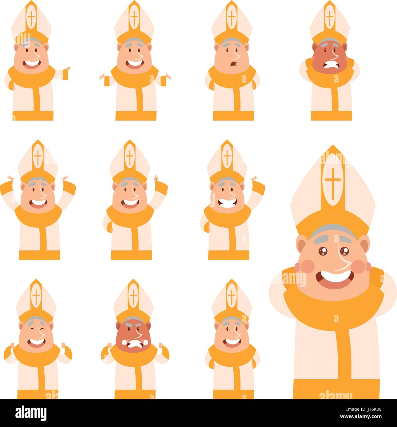 Série de télévision cartoon icônes Pape Illustration de Vecteur