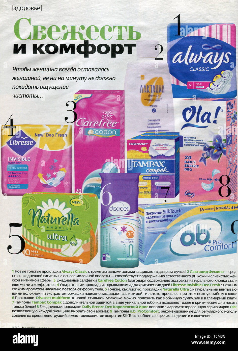 L'intérieur du magazine russe 'Burda'. Banque D'Images