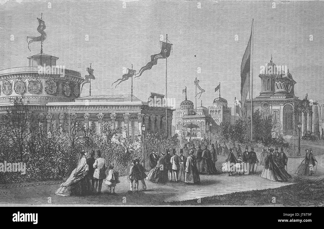 La troisième foire mondiale de Paris, appelé une Exposition Universelle en français, a eu lieu du 1 mai au 10 novembre 1878, ici le pavillon de l'isthme de Suez, l'Egypte, l'amélioration numérique reproduction d'une image publié entre 1880 - 1885 Banque D'Images