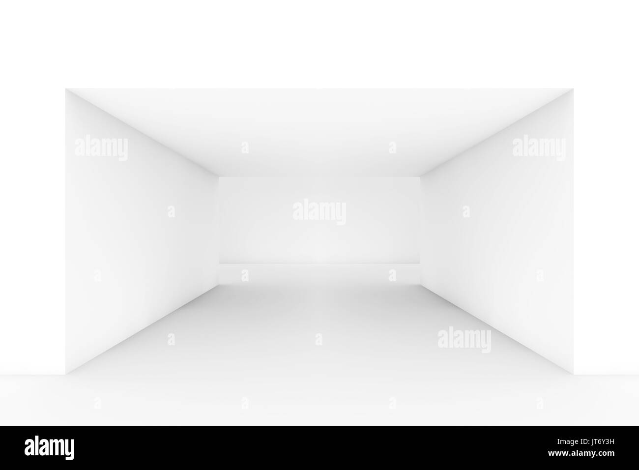 Abstract white empty corridor intérieur, espace ouvert contemporain design. Illustration 3D render Banque D'Images