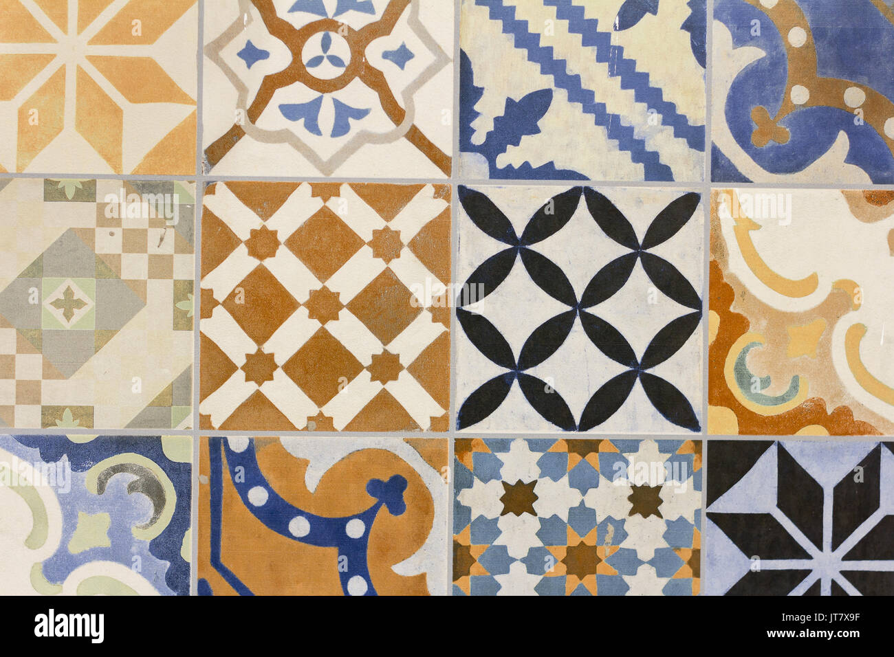 Fond mosaïque tuiles azulejo portugais Banque D'Images
