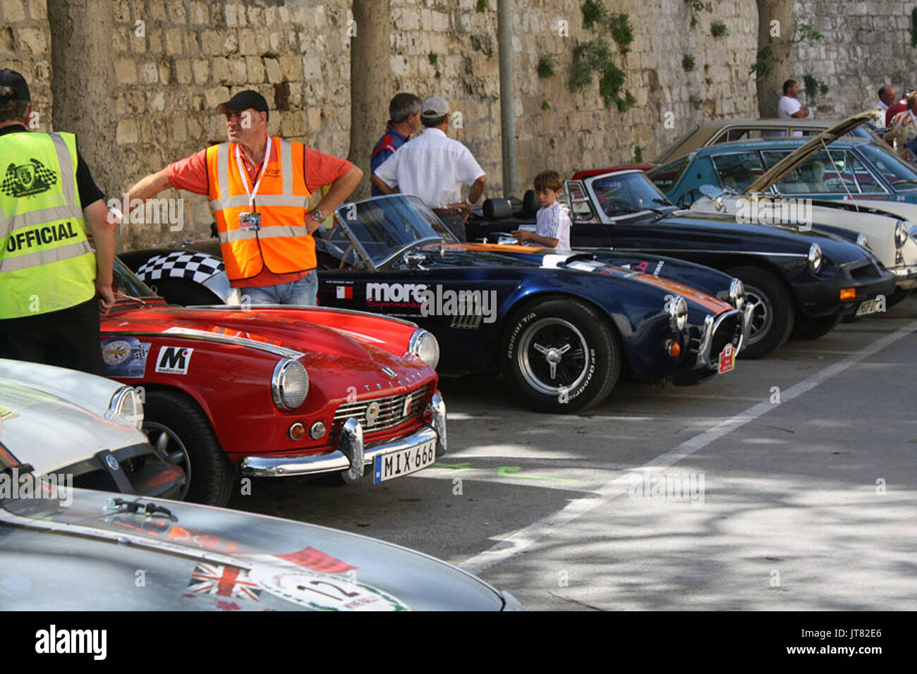 Classic cars sur-affichage et courses au grand prix de malte 2012. Banque D'Images