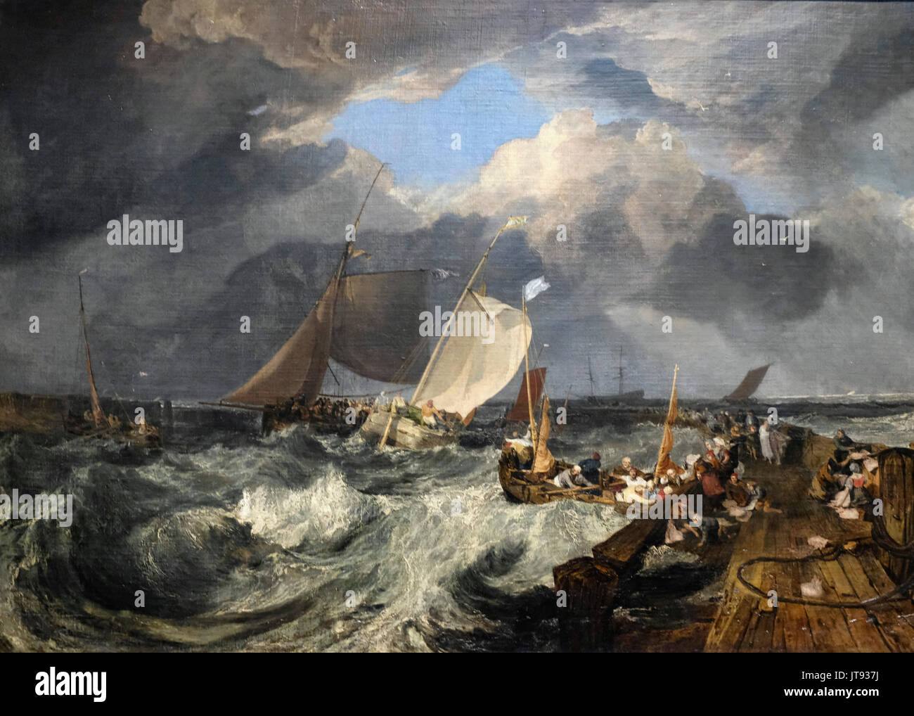 Calais Pier : un paquet arrivant, 1803 - Joseph Mallord William Turner Banque D'Images