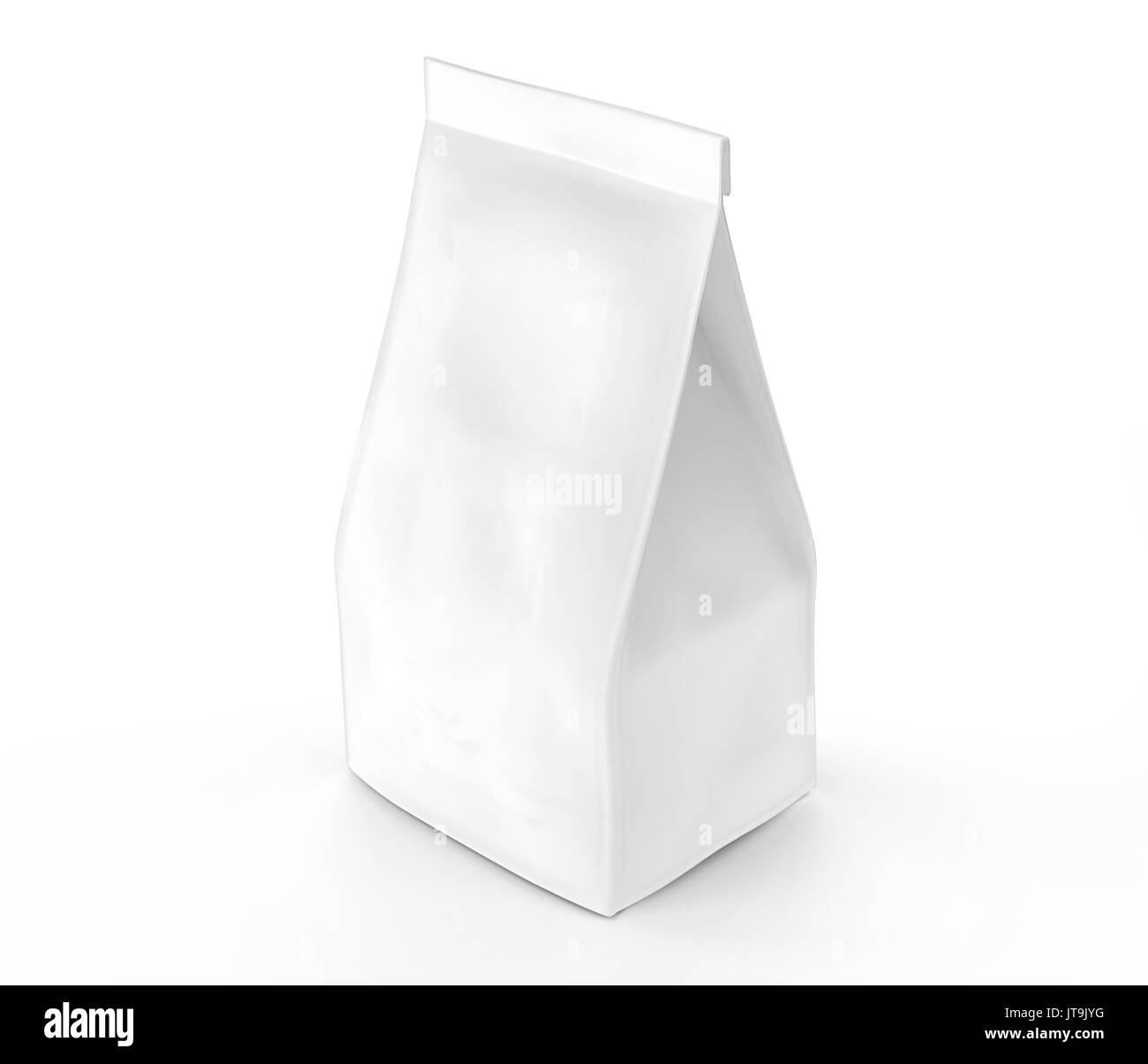 Pearl white coffee bean bag immersive, vide poche hermétique modèle dans le rendu 3D Banque D'Images