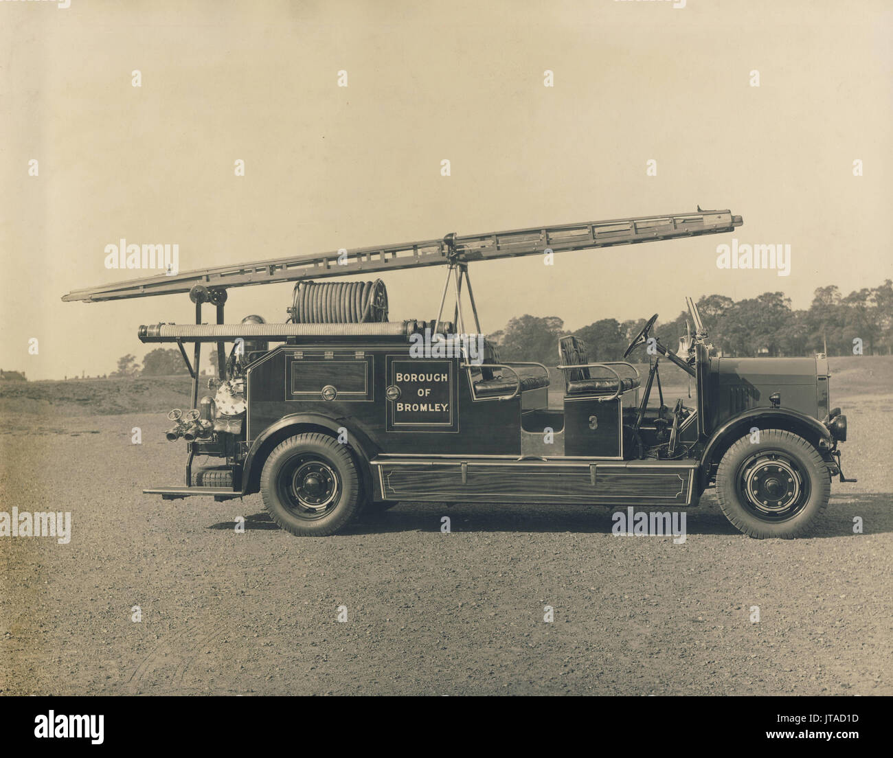 Incendie moteur, Merryweather Bromley, Kent fire brigade, c1930s, photographie d'archive historique Banque D'Images