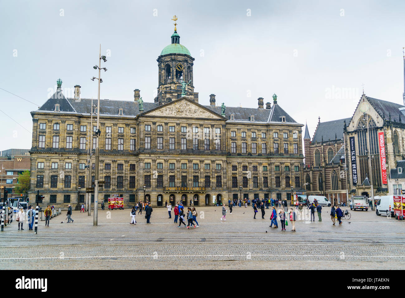 Le Palais Royal sur la place du Dam, à Amsterdam, Pays-Bas, Europe Banque D'Images