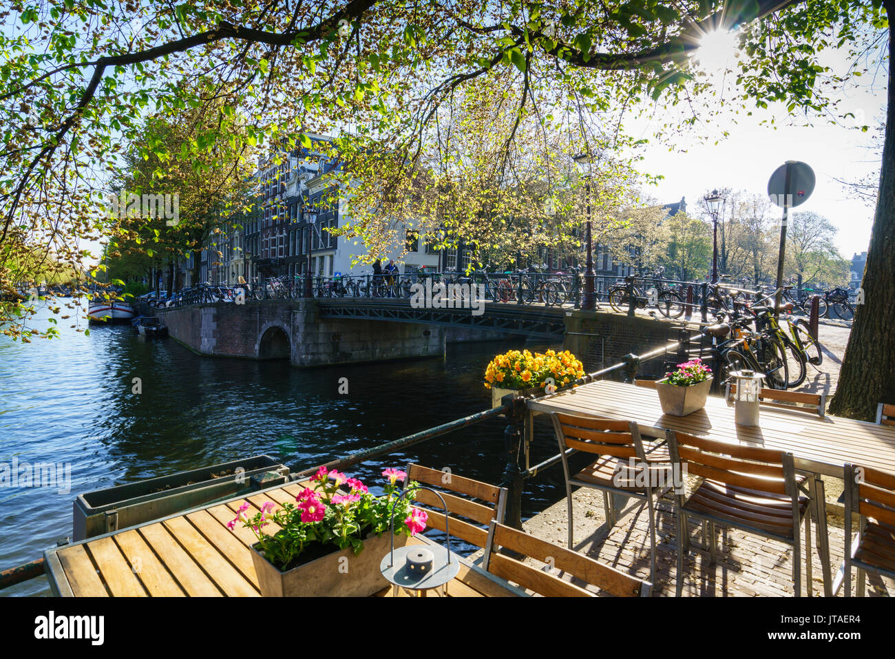 Canal Brouwersgracht, Amsterdam, Pays-Bas, Europe Banque D'Images
