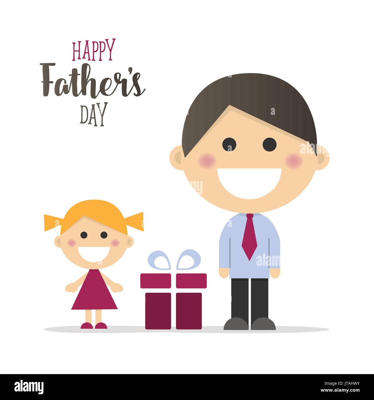 Carte fête des pères heureux avec un cadeau Illustration de Vecteur