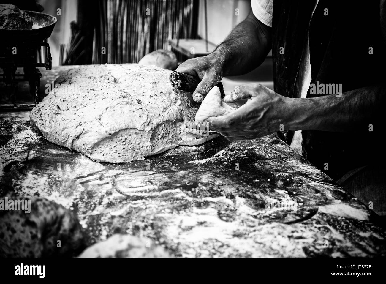 La pâte de pain, pain Boulangerie artisanale traditionnelle, détail, de l'alimentation et de l'alimentation Banque D'Images