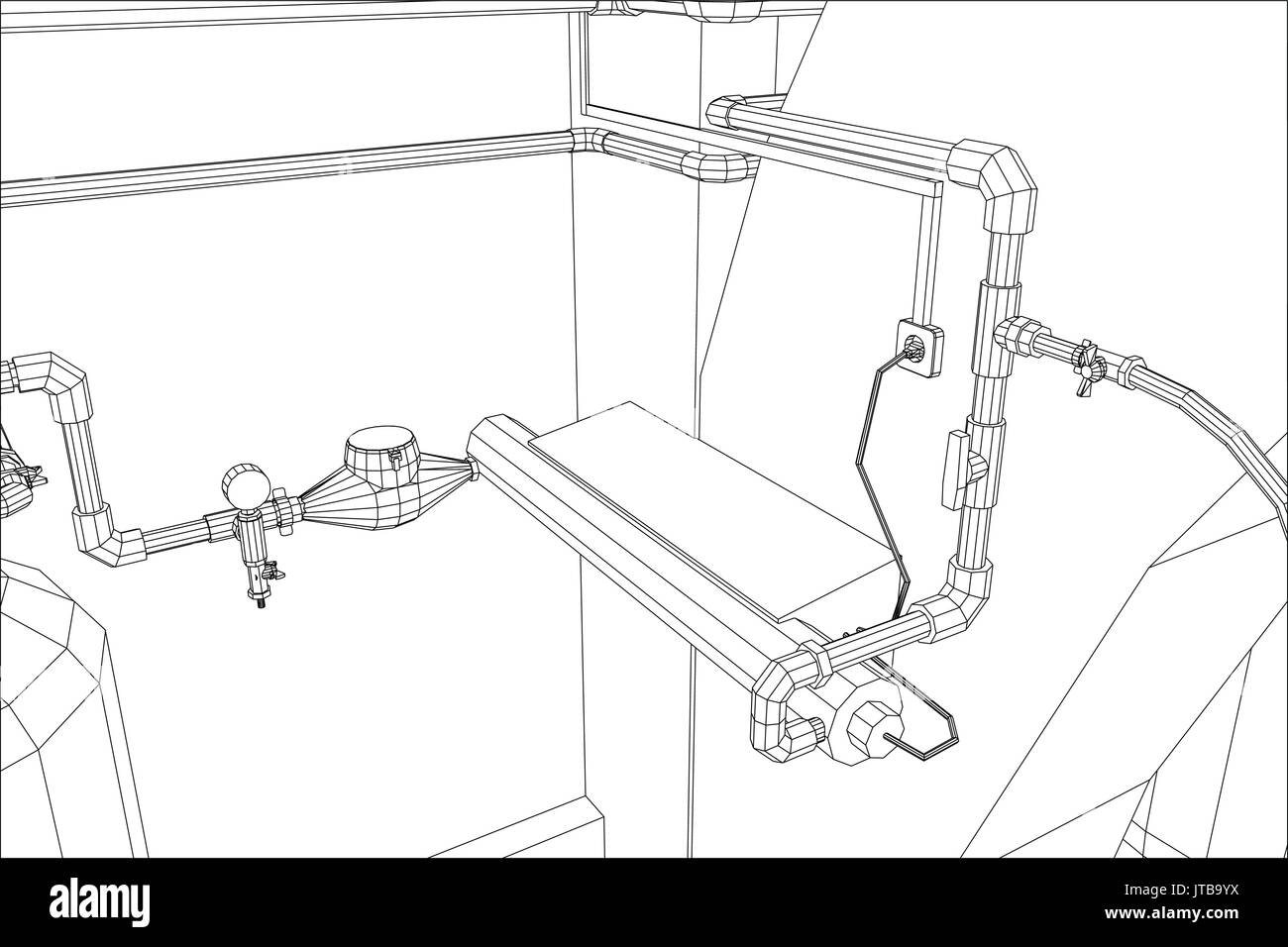 Station de purification de l'eau. L'équipement industriel. Illustration 3d de traçage Illustration de Vecteur