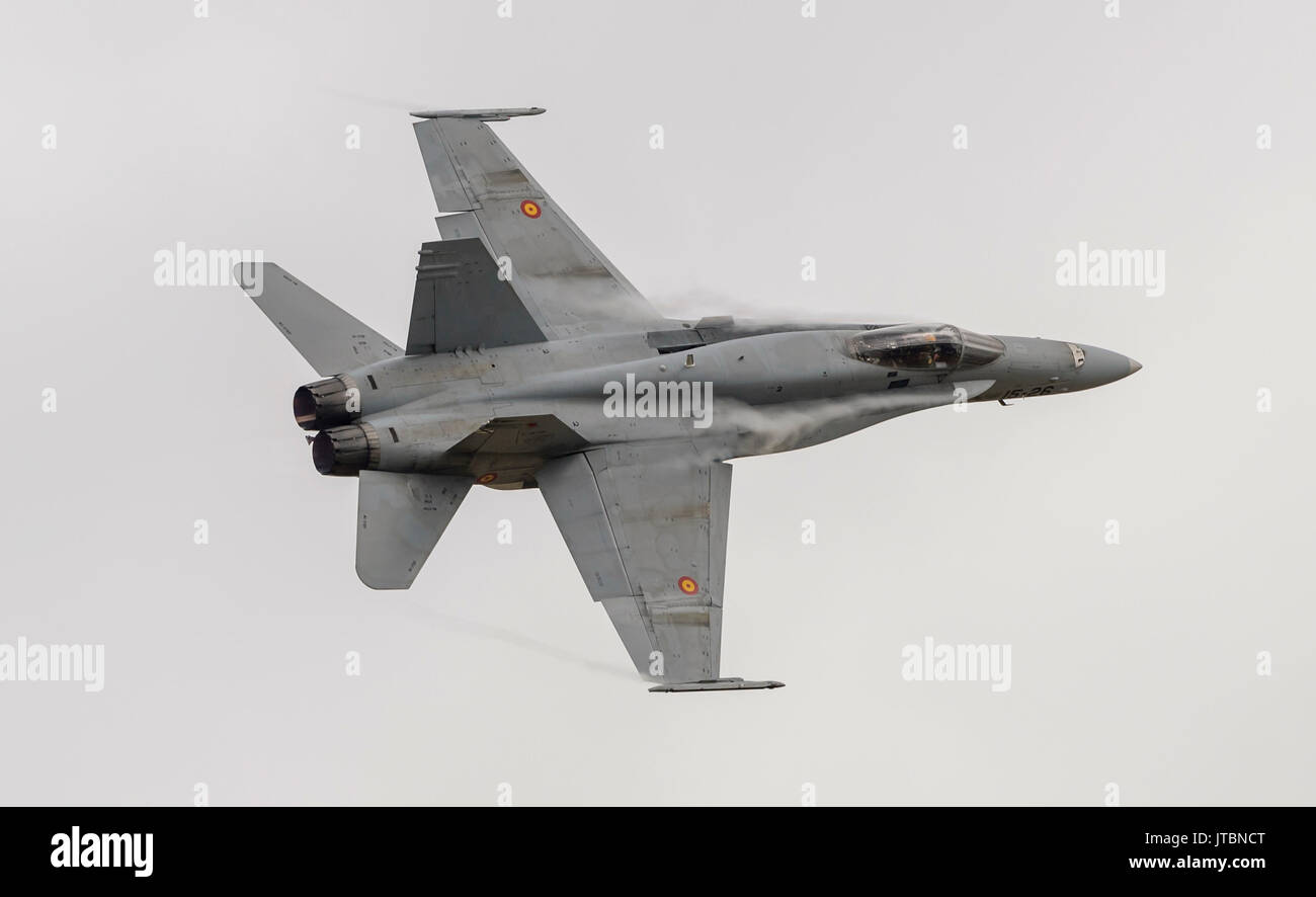 F-18 Hornet Spanish Air Force équipe d'exposition au Royal Intenational Air Tattoo Banque D'Images