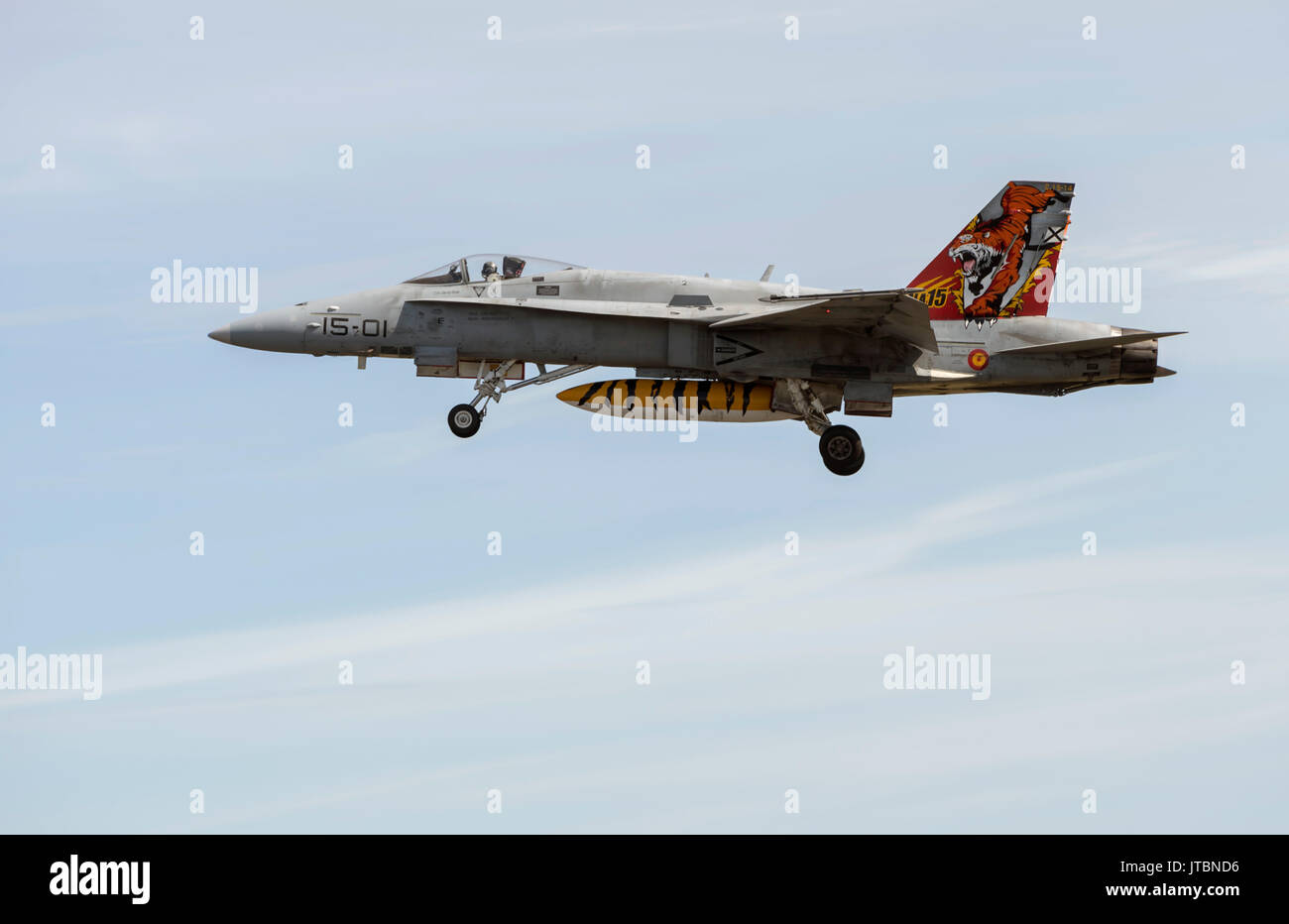 F-18 Hornet Spanish Air Force équipe d'exposition au Royal Intenational Air Tattoo Banque D'Images