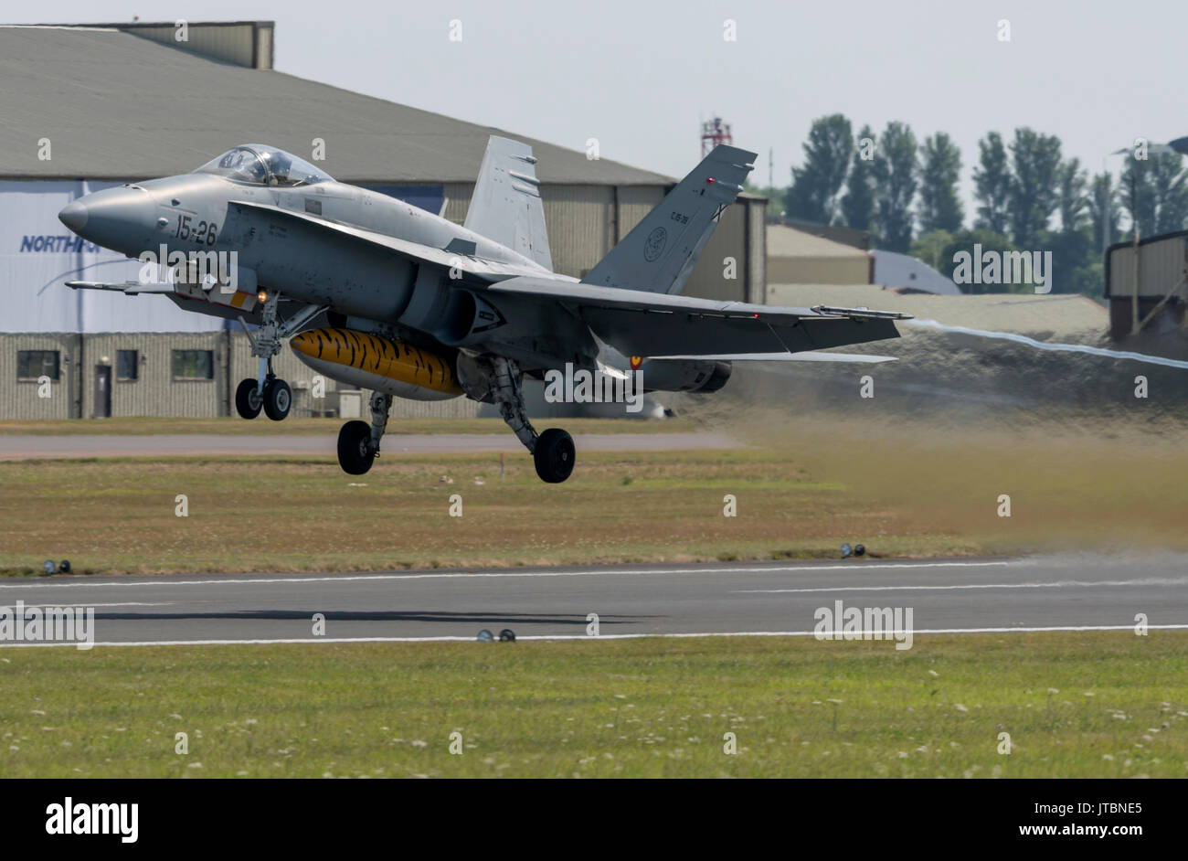 F-18 Hornet Spanish Air Force équipe d'exposition au Royal Intenational Air Tattoo Banque D'Images
