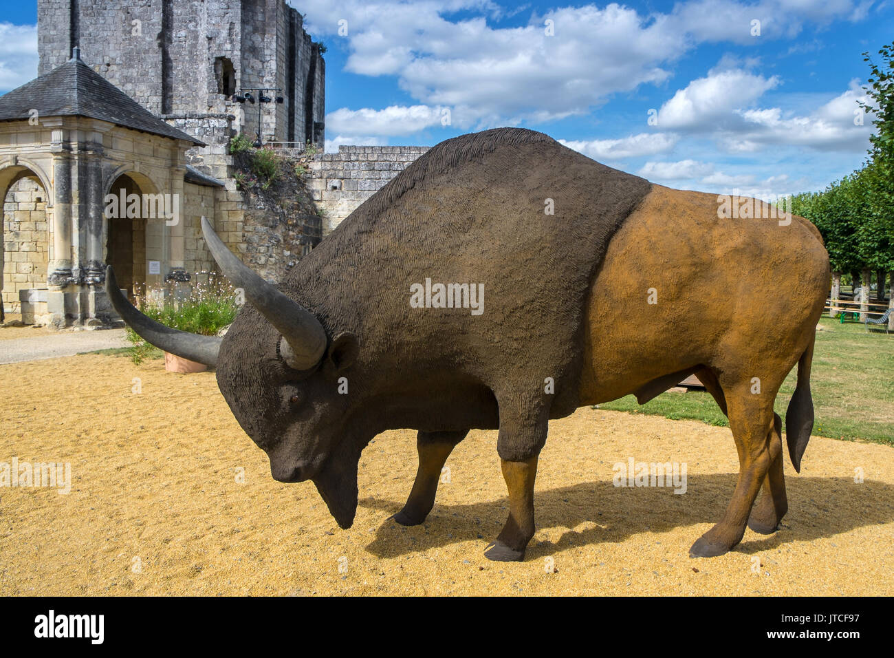 Animal préhistorique exposée au château Le Grande-Pressigny, France. Banque D'Images