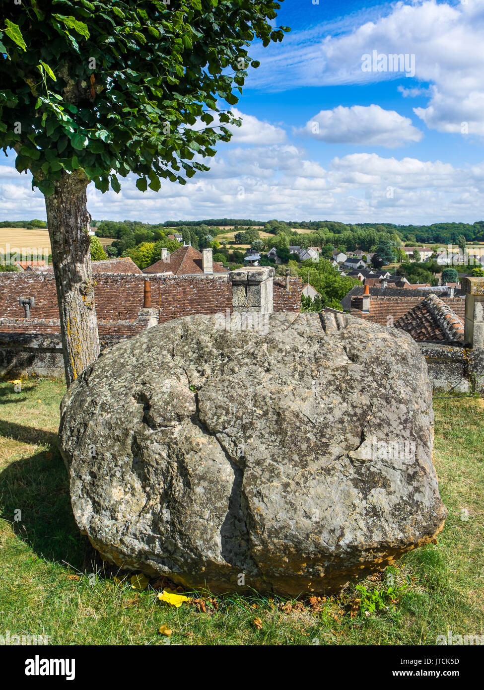 La pierre préhistorique, Chateau le Grande Pressigny, France. Banque D'Images