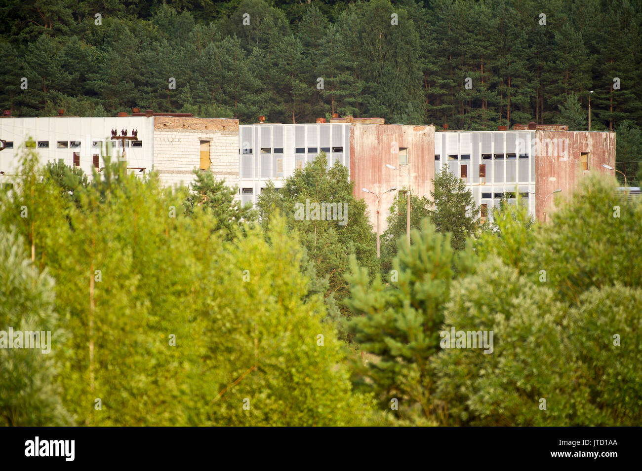 Vestiaire abandonné salles du nucléaire d'inachevé dans Kartoszyno Zarnowiec, Pologne 5 août 2017 © Wojciech Strozyk / Alamy Stock Photo Banque D'Images