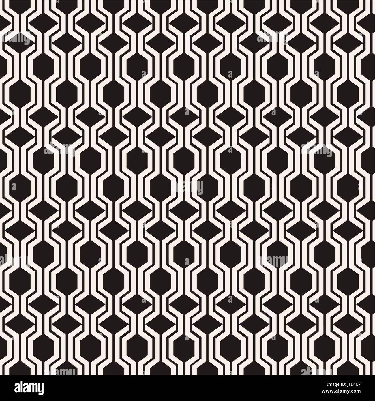 Abstract vector seamless pattern avec hexagones et des losanges. Moyenne géométrique noir et blanc texture sans fin peut être utilisé pour les textiles, papier cadeau,tissu. Illustration de Vecteur