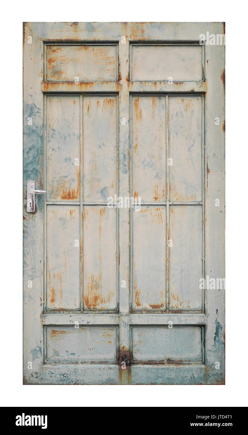 Vieille porte rouillée,zinc ondulée metal Banque D'Images