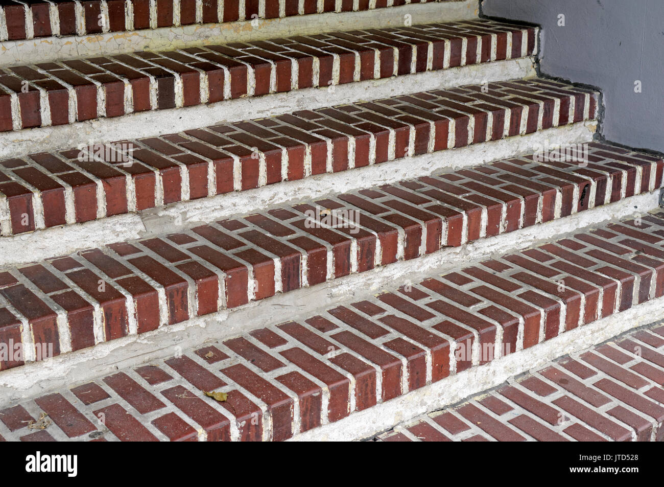 Close-up d'une brique rouge escalier résidentiel Photo Stock - Alamy