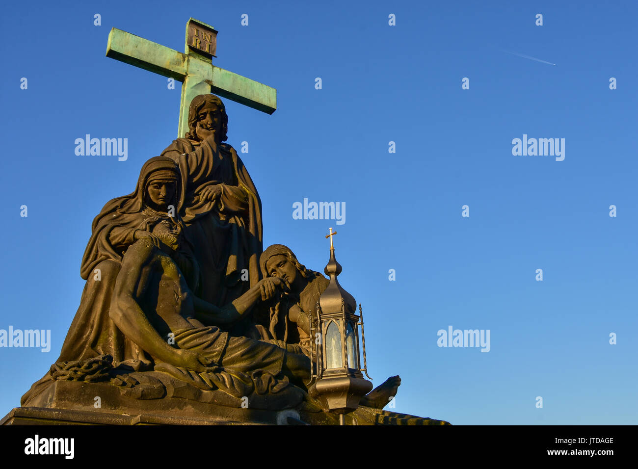 La Pieta sur le pont Charles à Prague, République Tchèque Banque D'Images