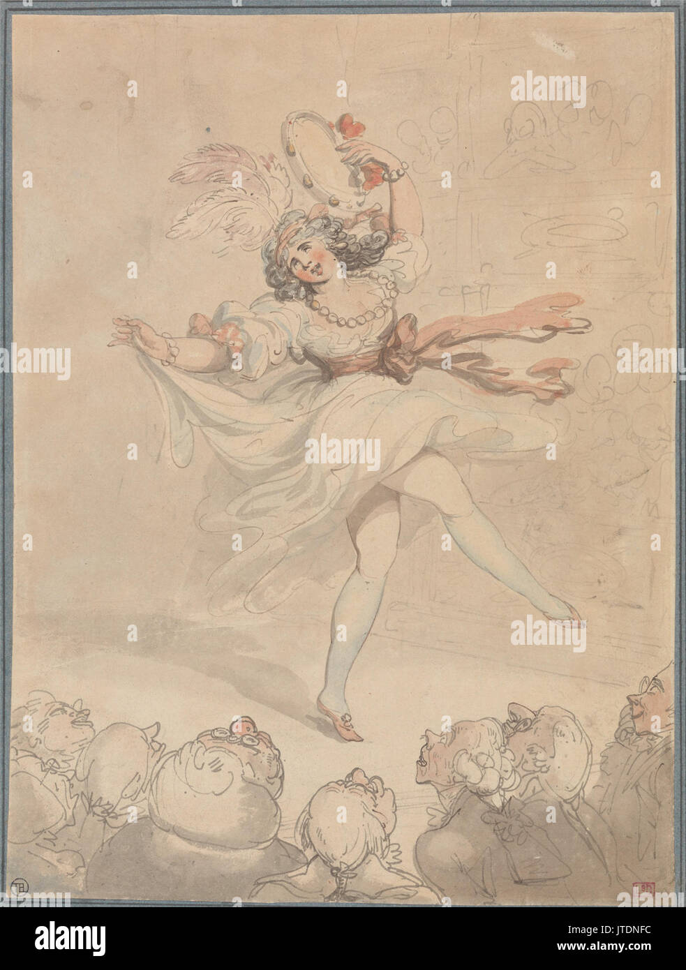 Thomas ROWLANDSON Danseuse avec un tambourin Banque D'Images