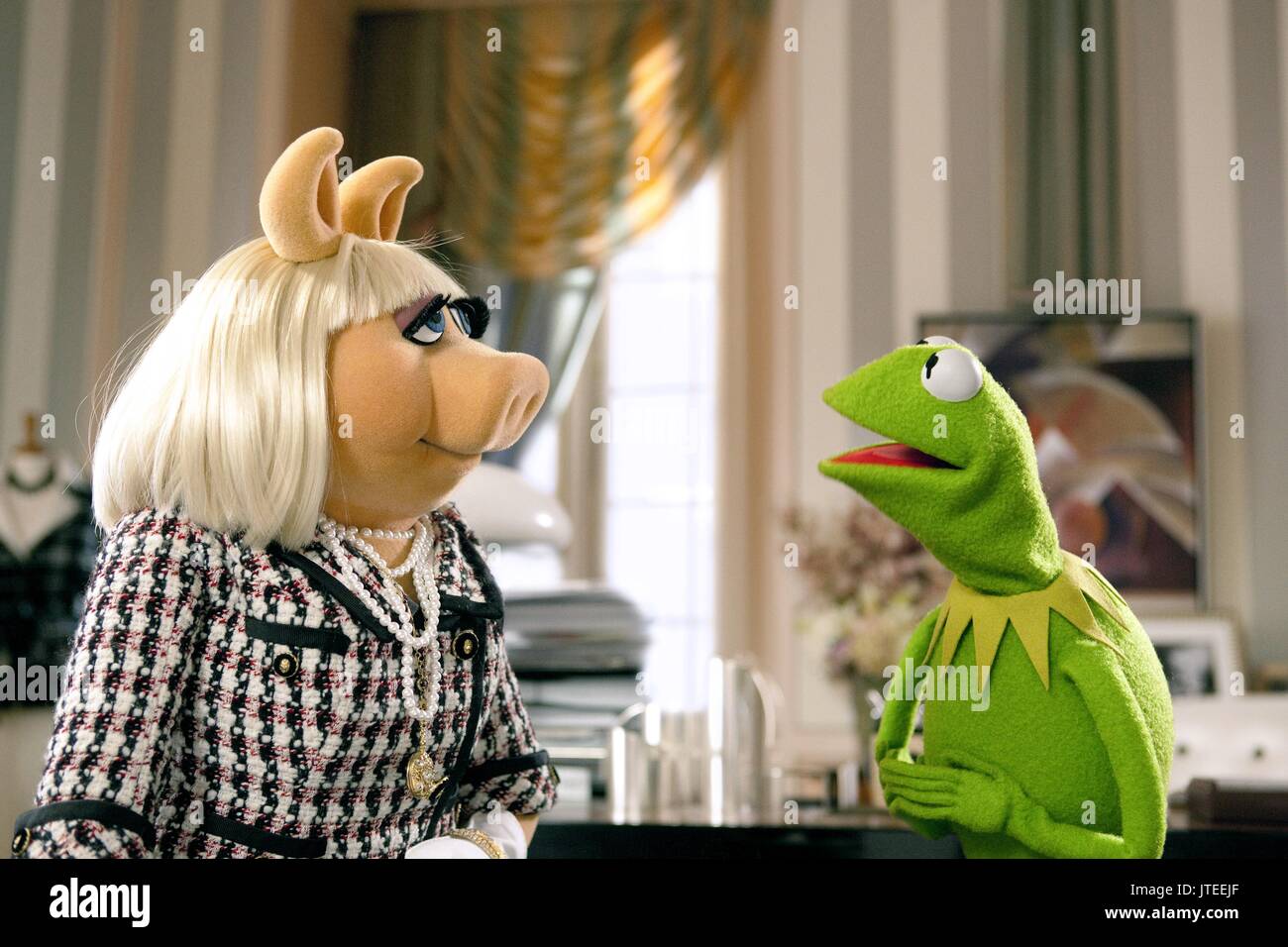 T-Shirt Homme Kermit La Grenouille (Muppet) - Taille Moyenne - Coton Gris Mélangé - Neuf Avec étiquettes - Fabriqué En Italie