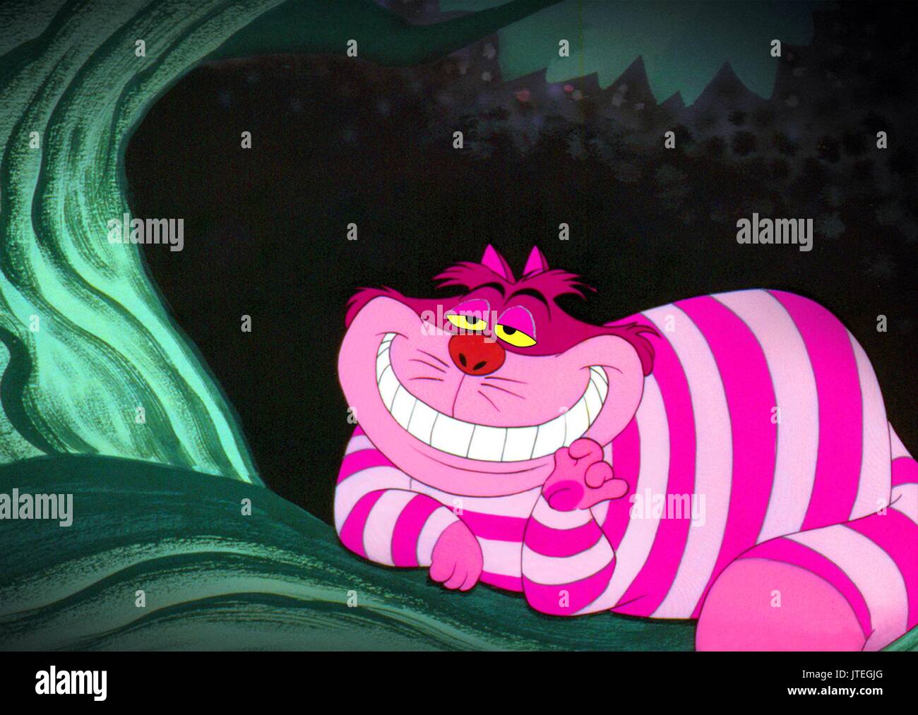 CHESHIRE CAT d'ALICE AU PAYS DES MERVEILLES (1951) Banque D'Images